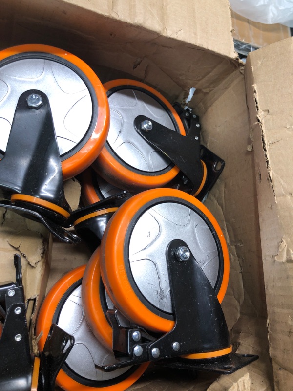 Photo 1 of 6 inch Heavy Duty Casters Load 3000lbs,Perfect Design Structure in Lockable Bearing Caster Wheels with Brakes,Swivel Casters for Furniture and Workbench