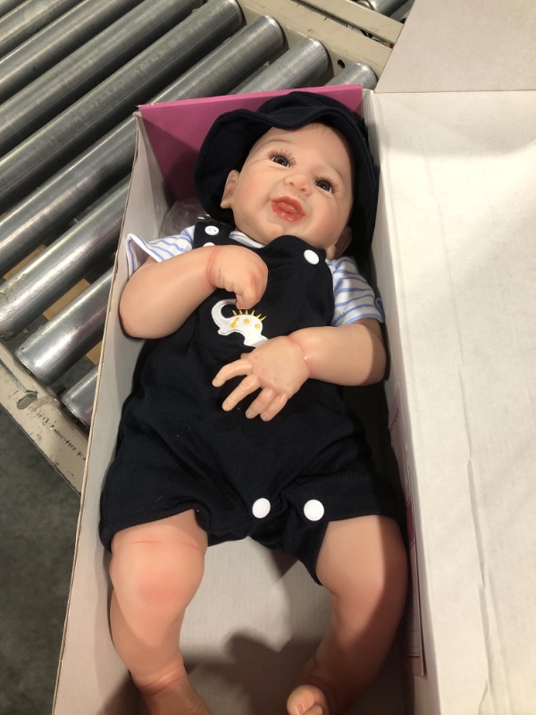 Photo 1 of Adolly Gallery 22 inches Reborn Boy Baby Dolls Lifelike Realistic Silicone Vinyl Newborn Toddler Doll for AD22011 Name Landon
