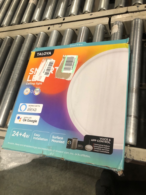 Photo 2 of Taloya Alexa Ceiling Light Smart, WiFi, Compatible with Google, 15.8 Inch Modern Dimmable Flush Mount LED Light Fixture for Living Room Office Kitchen, 28W RGBW 15.8 Inch-28W