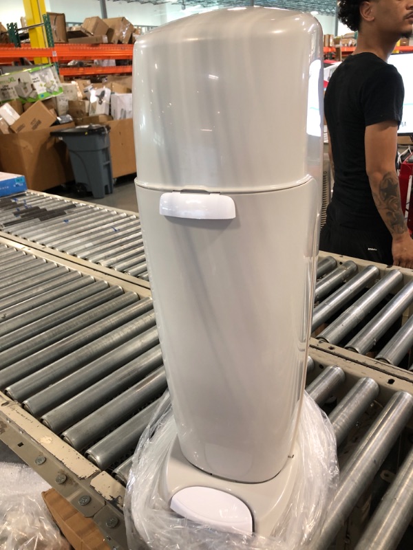 Photo 1 of Diaper Genie Complete Pail (Grey) | Odor-Controlling Baby Diaper Disposal System | Includes Diaper Pail & 3 Refill Bags Grey Pail + 3 Refills
