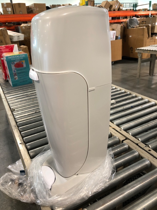 Photo 1 of Diaper Genie Complete Pail (Grey) | Odor-Controlling Baby Diaper Disposal System | Includes Diaper Pail & 3 Refill Bags Grey Pail + 3 Refills