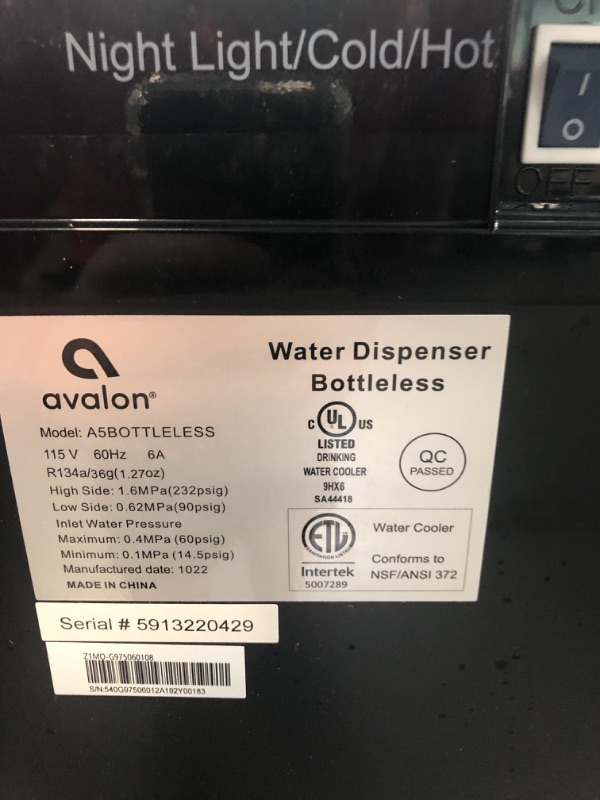 Photo 1 of Avalon A5 Self Cleaning Bottleless Water Cooler Dispenser, UL/NSF/Energy star, Stainless Steel, full size full size Dispenser