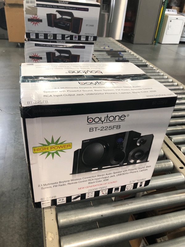 Photo 1 of Boytone BT-225FB Wireless Bluetooth Stereo Audio Speaker with Powerful Sound, Bass System, Excellent Clear Sound & FM Radio, Remote Control, Aux-in Port, USB/SD/for Phone's, Laptops, Black, 60w