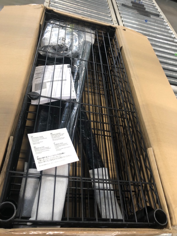 Photo 3 of Amazon Basics 5-Shelf Adjustable, Heavy Duty Storage Shelving Unit (350 lbs loading capacity per shelf), Steel Organizer Wire Rack, Black (36L x 14W x 72H)