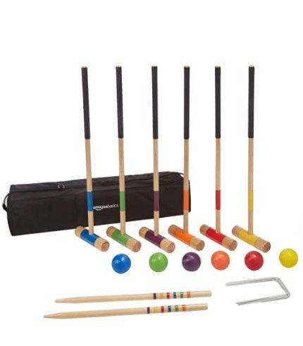 Photo 1 of Amazon Basics Croquet Set with Carrying Case, 6-Player Set