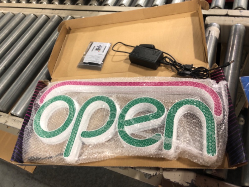 Photo 3 of Anrookie LED Open Signs for business, 19.7x9 Inch neon open sign, Static Display or Flashing Mode, Ideal for Restaurant, Bar, Salon and More, Remote Control, with Open/Close Sign (Red?