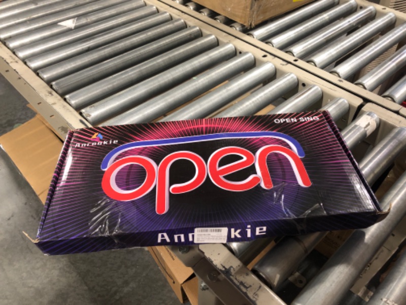 Photo 2 of Anrookie LED Open Signs for business, 19.7x9 Inch neon open sign, Static Display or Flashing Mode, Ideal for Restaurant, Bar, Salon and More, Remote Control, with Open/Close Sign (Red?