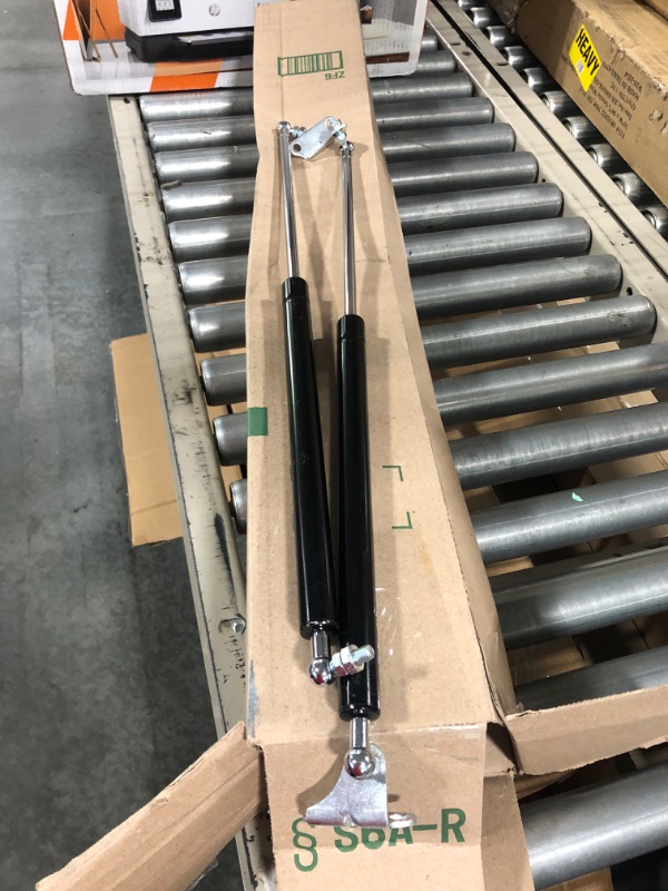 Photo 5 of 23 inch 200 LB Gas Prop Struts Shocks with L Mounting Brackets, 23" 889 N Lift-Support Gas Springs for Heavy Duty Murphy Bed Large Outdoor Box Lid Trap Door Floor Hatch (Super Strong), 2Pcs Set ARANA 200LB