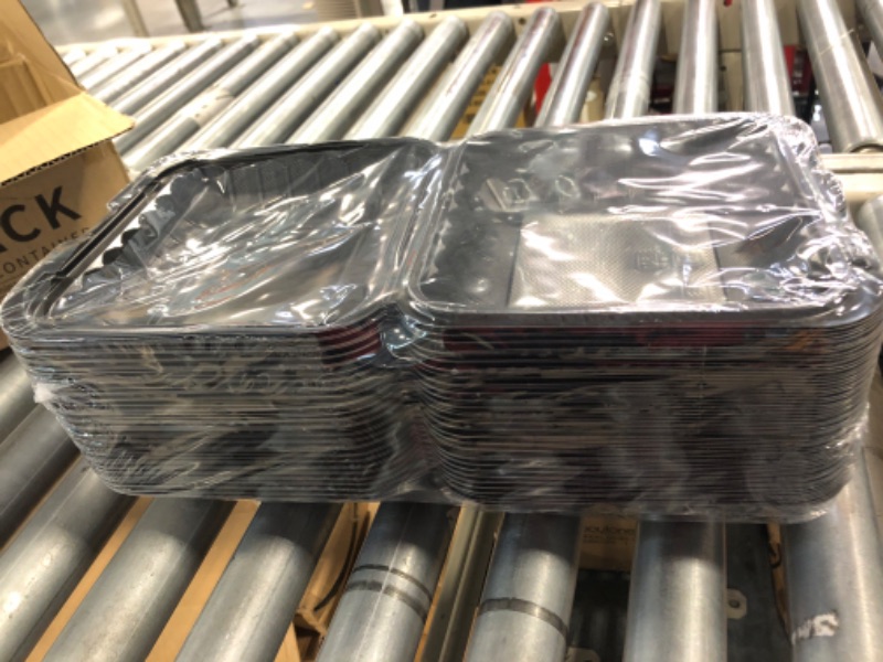 Photo 1 of YANGRUI To Go Containers, Shrink Wrap Biodegradable 55 Pack 8 Inch Plastic Hinged Take Out Containers BPA Free Microwave Freezer Safe Clamshell Food Containers