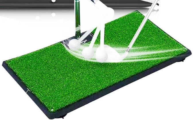 Photo 1 of 2 in 1 Golf Training Mat: Indoor/Outdoor Golf Practice Mat - Ideal for Backyard Driving and Swing Training - Perfect Golf Accessories & Gifts for Men
