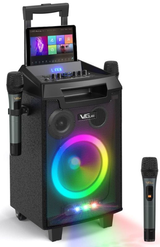 Photo 1 of VeGue Karaoke Machine, Bluetooth Speaker PA System for Adults & Kids with Wireless Microphone, 8'' Subwoofer, Wireless Singing Machine for Christmas Party, Wedding, Gathering(VS-0866)