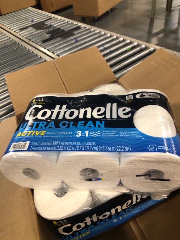 Photo 4 of Cottonelle Ultra Clean Toilet Paper with Active CleaningRipples Texture, Strong Bath Tissue, 24 Family Mega Rolls (24 Family Mega Rolls = 132 Regular Rolls) (4 Packs of 6), 388 Sheets per Roll