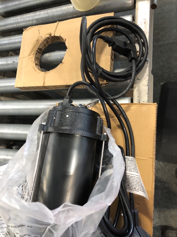 Photo 4 of Acquaer 1/2HP Submersible Sewage/Effluent Pump, 6000 GPH, Cast Iron, Automatic Tethered Float Switch, 115V Sump Pump for Septic Tank, Residential Sewage, Basement, 2'' NPT Discharge 1/2 HP