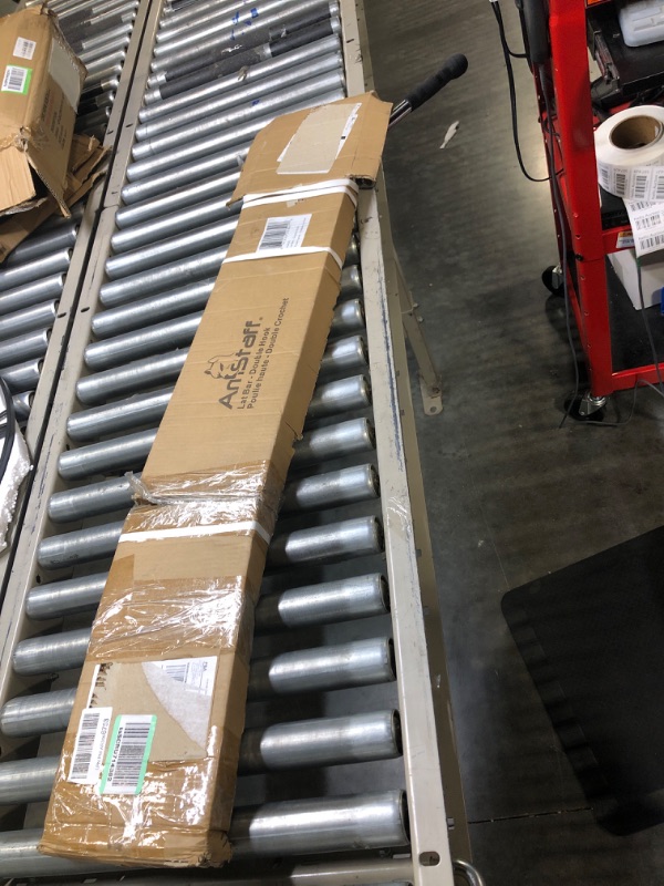 Photo 1 of AmStaff 48" Straight Ez Curl Lat Pull Down Bar with Revolving Double Hook for Dual Pulley Cable Machines, Functional Trainer Multi-Purpose Attachment Lat Bar