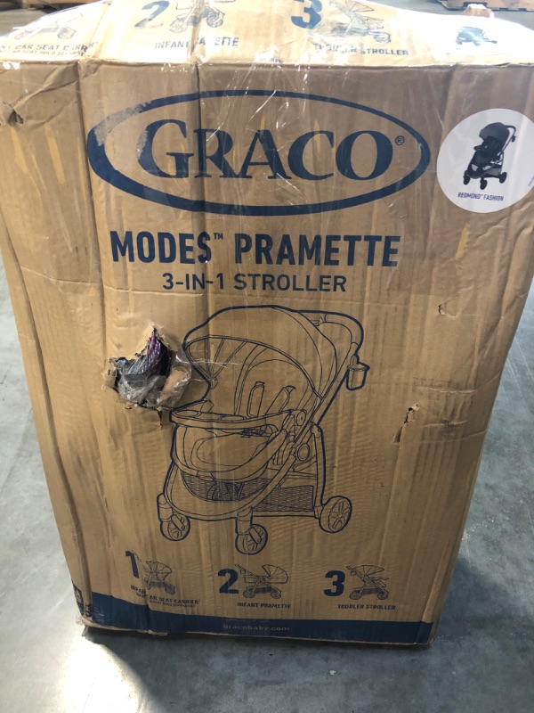 Photo 3 of Graco Modes Pramette Stroller, Baby Stroller with True Pram Mode, Reversible Seat, One Hand Fold, Extra Storage, Child Tray, Redmond Redmond Pramette