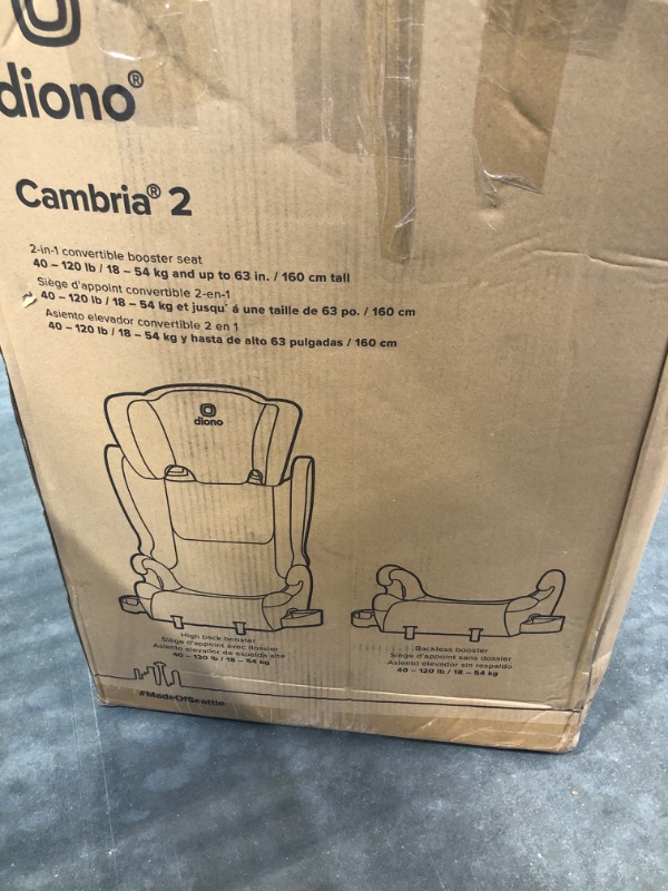 Photo 4 of Diono Cambria 2 XL 2022, Dual Latch Connectors, 2-in-1 Belt Positioning Booster Seat, High-Back to Backless Booster with Space and Room to Grow, 8 Years 1 Booster Seat, Pink NEW! Pink