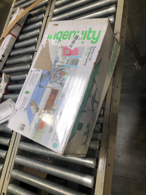 Photo 1 of Ingenuity 5-Speed Portable Baby Swing with Music, Nature Sounds & Battery-Saving Technology - Hugs & Hoots, Swing 'n Go, 0-9 Months Hugs and Hoots