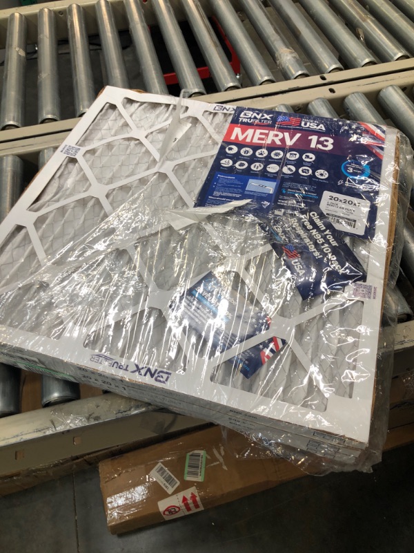 Photo 1 of BNX 20x20x1 MERV 13 Air Filter 4 Pack - MADE IN USA - Electrostatic Pleated Air Conditioner HVAC AC Furnace Filters - Removes Pollen, Mold, Bacteria, Smoke 20x20x1 4-Pack