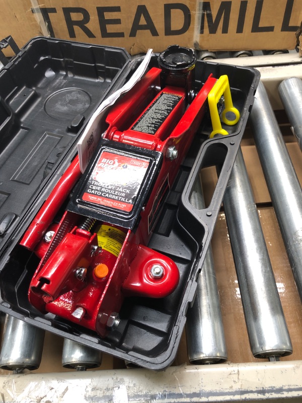 Photo 1 of BIG RED T820014S Torin Hydraulic Trolley Service/Floor Jack with Blow Mold Carrying Storage Case, 1.5 Ton (3,000 lb) Capacity, Red RED 1.5 Ton (3,000 lb)

**CASE CLIP BROKE, TAPED SHUT, SEE PHOTO**