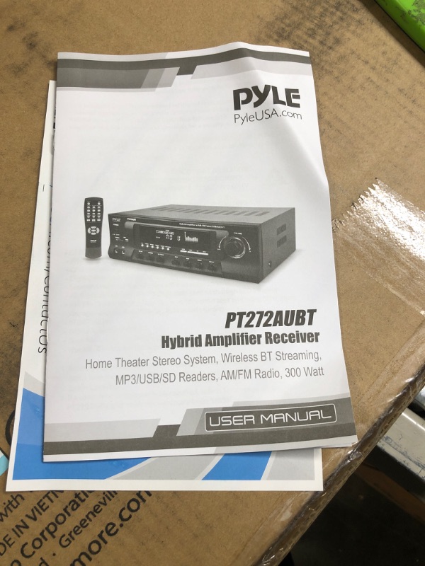 Photo 1 of Pyle PT272AUBT - Wireless Bluetooth Audio Power Amplifier - 300W 4 Channel Home Theater Stereo Receiver with USB, AM FM, 2 Mic IN with Echo, RCA, LED, Speaker Selector - For Studio, Home Use