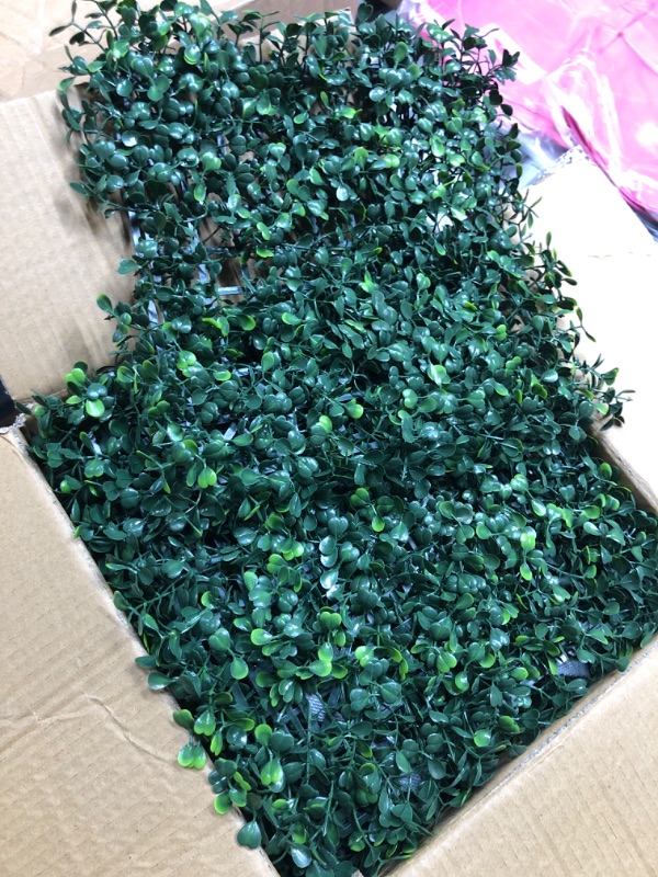 Photo 2 of 12 PCS Grass Wall,10"x 10" Artificial Grass Wall Panels,for Outdoor,Indoor,Garden,Fence,Backyard,Greenery Walls 10x10