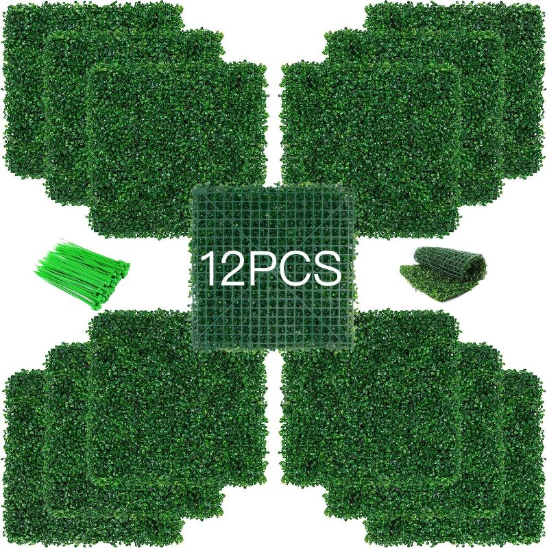 Photo 1 of 12 PCS Grass Wall,10"x 10" Artificial Grass Wall Panels,for Outdoor,Indoor,Garden,Fence,Backyard,Greenery Walls 10x10