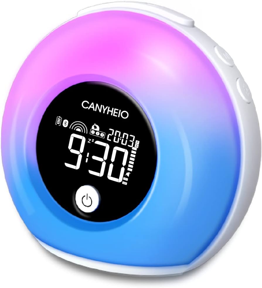 Photo 1 of 
CANYHEIO Alarm Clock for Kids,Wake Up Light Sunrise Alarm Clock,Light Alarm Clock,Bluetooth Alarm Clock,7 Color Night Light Bluetooth Speaker Alarm Clock for Teens Boys Girls Bedroom Party(White