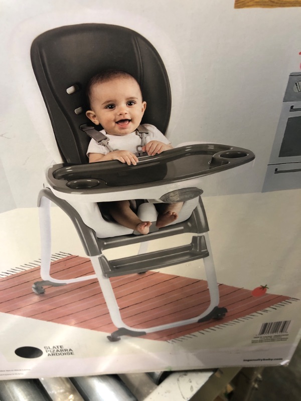 Photo 1 of Ingenuity SmartClean Trio Elite 3-in-1 Convertible Baby High Chair, Toddler Chair, and Dining Booster Seat - Slate Slate Smartclean Trio Elite