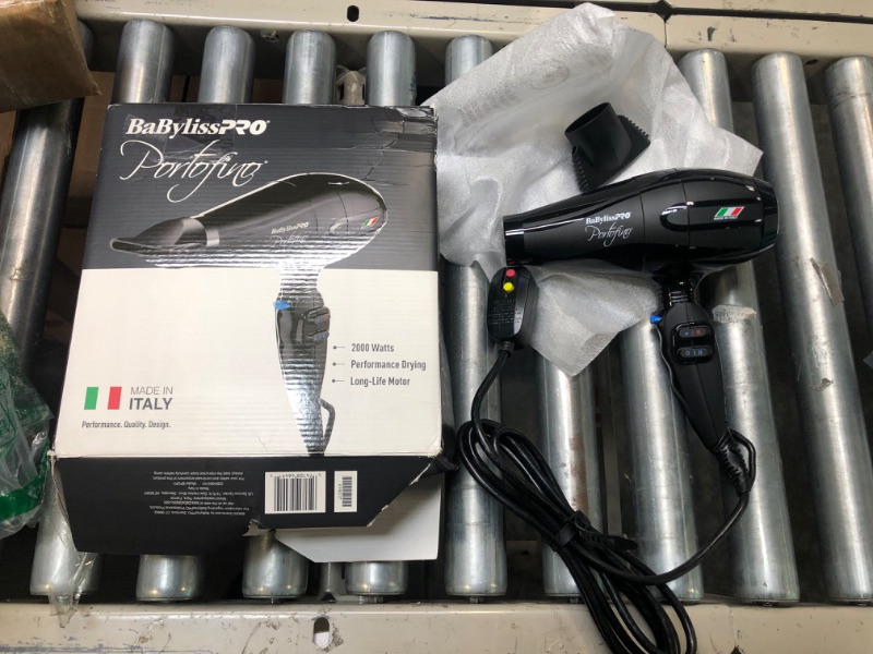 Photo 2 of BaBylissPRO Nano Titanium Italian Performance Hair Dryer - Professional Quality 2000 Watt Blow Dryer Portofino Hair Dryer Black