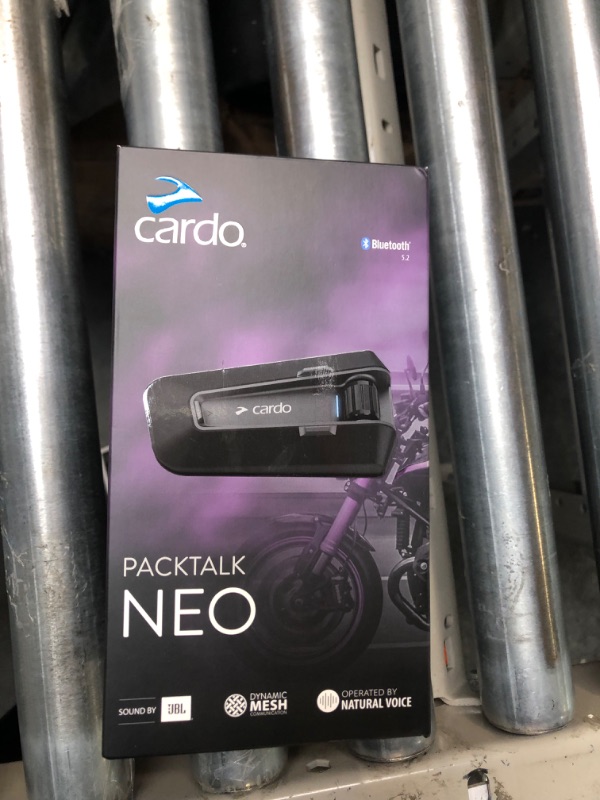 Photo 2 of Cardo Packtalk Neo Motorcycle Helmet Communication Intercom System, Single Pack, Black Single Pack Neo