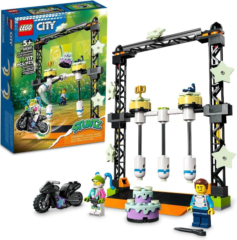 Photo 1 of LEGO City Stuntz The Knockdown Stunt Challenge Playset, 60341 Adventure TV Series Action Toy for Kids Aged 5 Plus with Stunt Bike, Racer & Accessories