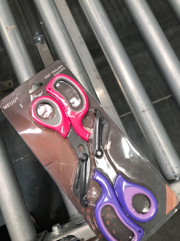 Photo 1 of MEUUT 2 Pack Medical Scissors Trauma Shears -8 inch Patented Bandage Scissors Heavy Duty Surgical Grade EMT Scissors for EMT Workers Doctors Nurses Pink+purple