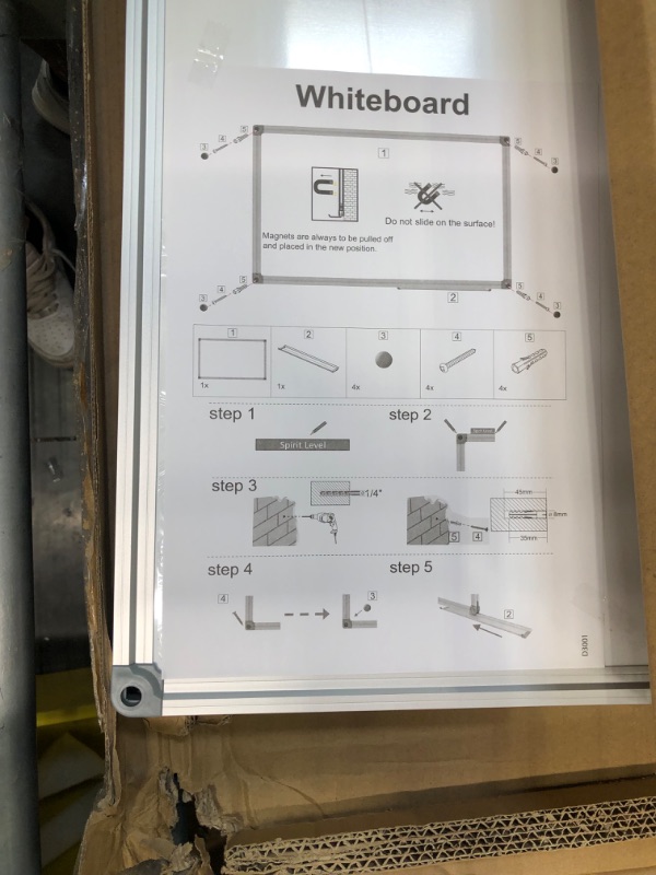 Photo 4 of DexBoard 48 x 36-in Magnetic Dry Erase Board with Pen Tray| Aluminum Frame Portable Wall Large Whiteboard Message Presentation Board for Office & Classroom 48" x 36"