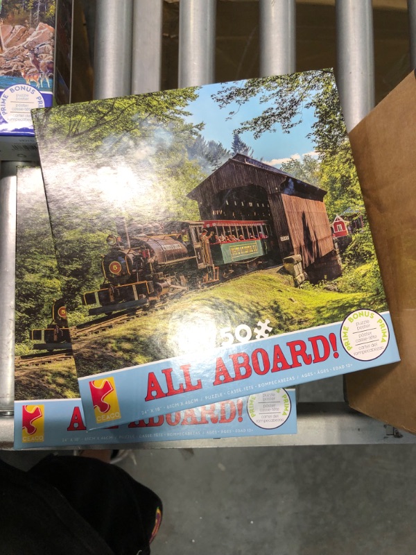 Photo 2 of Ceaco - All Aboard - Covered Bridge Puzzle - 750 Piece Jigsaw Puzzle