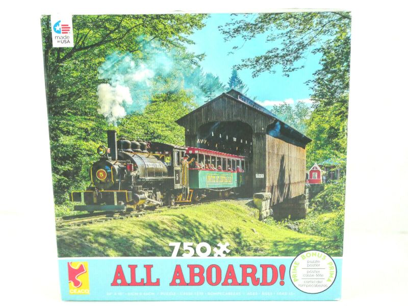 Photo 1 of Ceaco - All Aboard - Covered Bridge Puzzle - 750 Piece Jigsaw Puzzle