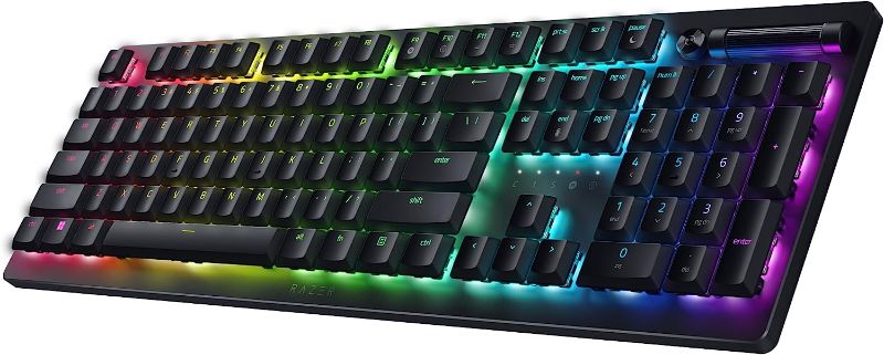 Photo 1 of Razer DeathStalker V2 Pro Wireless Gaming Keyboard: Low-Profile Optical Switches - Linear Red - HyperSpeed Wireless & Bluetooth 5.0 - Up to 200 Hrs - Ultra-Durable Coated Keycaps - Chroma RGB