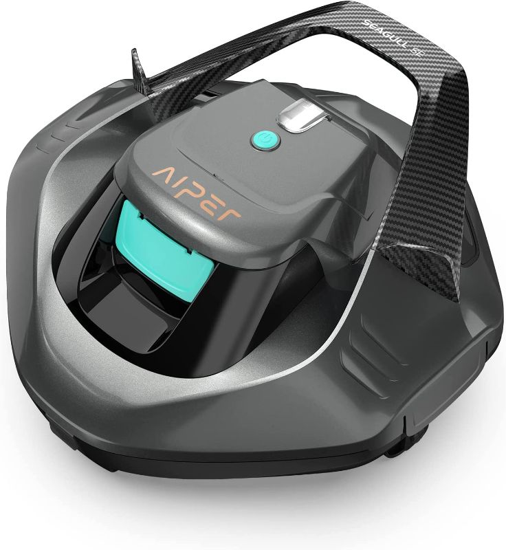 Photo 1 of AIPER Seagull SE Cordless Robotic Pool Cleaner, Pool Vacuum Lasts 90 Mins, LED Indicator, Self-Parking, for Flat Above-Ground Pools up to 33 Feet - Gray