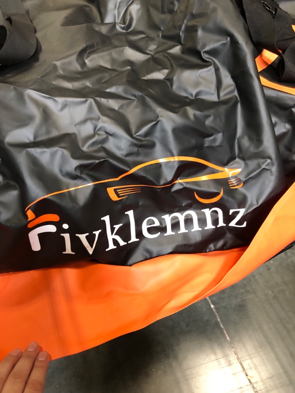 Photo 4 of FIVKLEMNZ Car Rooftop Cargo Carrier 15 Cubic, Waterproof Roof Bag Top Luggage Storage Carriers for All Vehicle with/Without Rack Cross Bar Including Anti-Slip Mat+ 8 Reinforced Straps+ 4 Door Hooks Classic Version 15 Cubic Feet