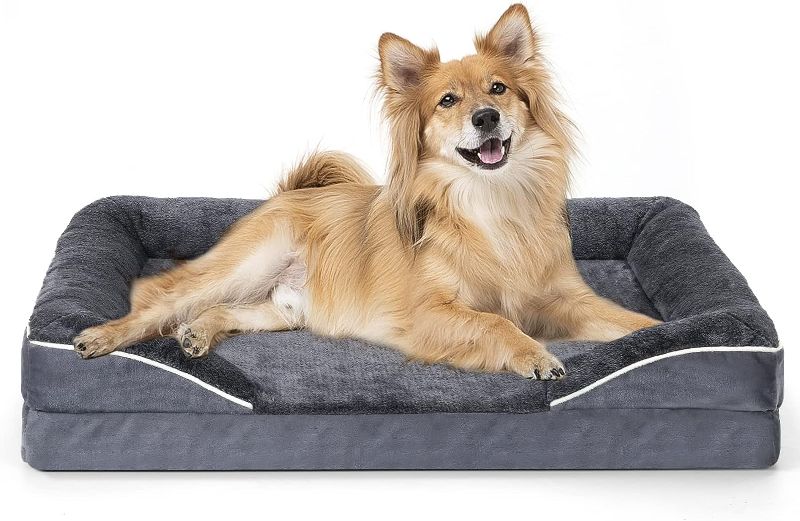 Photo 1 of Arien Dog Bed, Dog Beds for Extra Large Dogs, Orthopedic Bolster Couch pet Bed, Removable Washable Cover, Nonskid Bottom Couch, Dog Sofa Bed for Comfortable Sleep