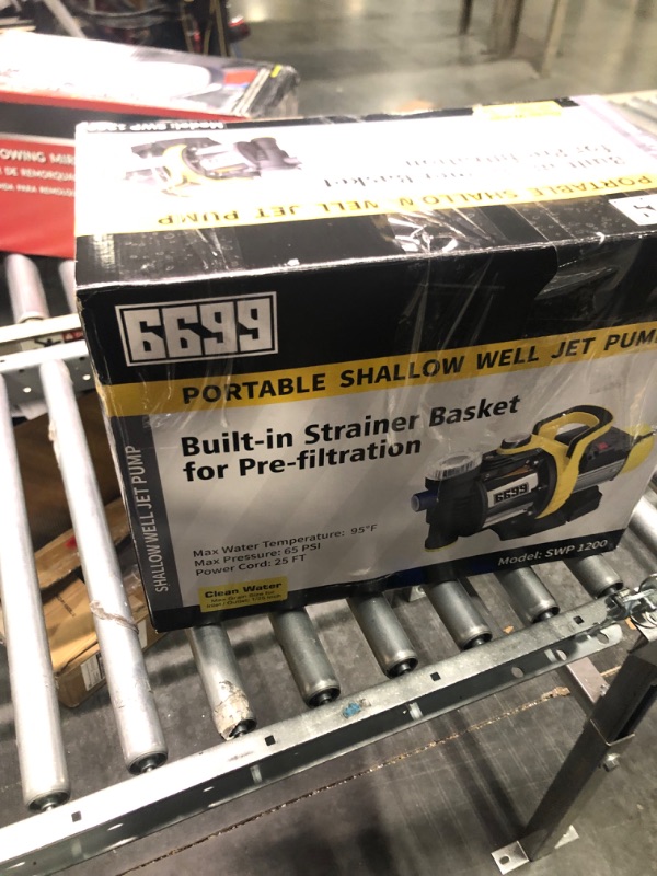 Photo 2 of 6699 1HP Shallow Well Pump Portable Max 150FT Head Garden Transfer Pump 25FT Long Cable Working Pressure 65Psi with Prefilter for Clean Water Booster Easy Installation Sprinkler Home Lawn Irrigating Max. Lift Head up to 150ft