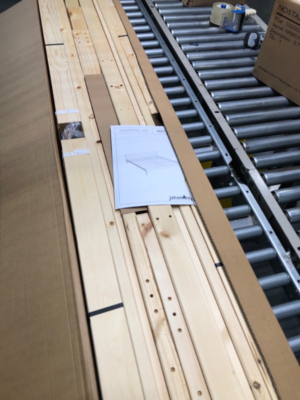 Photo 1 of King Size Bed Natural Solid Wood Deluxe Platform Bed Frame — Foundation with Bedframe and Headboard | Easy Assembly Wooden Slats | No Box Spring Needed | Rustic Pine 76 x 80 — Boston Collection