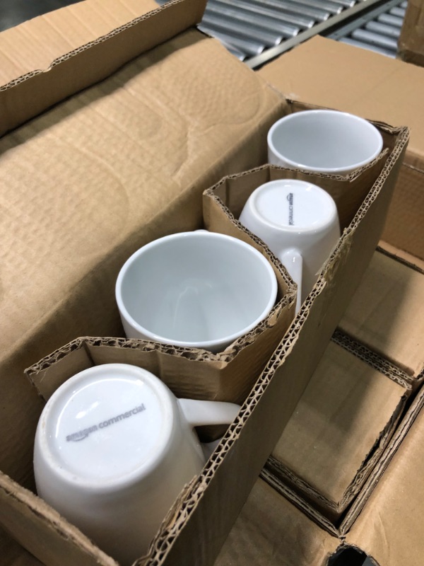 Photo 3 of AmazonCommercial 10-Piece Porcelain, 12 Oz. Coffee Mug Set, White 12oz(370cc) Coffe Mug Coupe