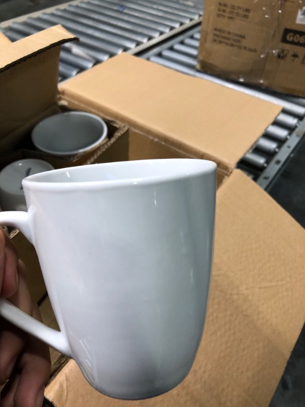 Photo 4 of AmazonCommercial 12-Piece Porcelain, 12 Oz. Coffee Mug Set, White 12oz(370cc) Coffe Mug Coupe