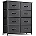 Photo 1 of FEZIBO Dresser Organizer, Chest of Drawers-Dresser for Bedroom, Hallway, Entryway, Closets, Furniture Storage Tower-Steel Frame, Wood Top, 8 Drawers Organizer Units-Black Grey