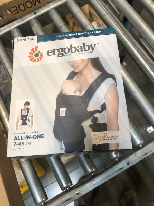 Photo 1 of Ergobaby Omni 360 All-Position Baby Carrier for Newborn to Toddler with Lumbar Support (7-45 Pounds), Pure Black, 1 Count (Pack of 1) Pure Black 1 Count (Pack of 1)