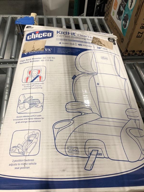 Photo 2 of Chicco KidFit ClearTex Plus 2-in-1 Belt-Positioning Booster Car Seat, Backless and High Back Booster Seat, for Children Aged 4 Years and up and 40-100 lbs. | Reef/Navy KidFit Plus with ClearTex® No Chemicals Reef