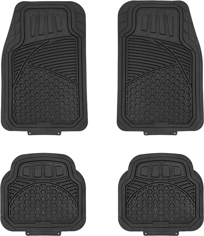 Photo 1 of Amazon Basics 4 Piece Heavy Duty Floor Mat, Black