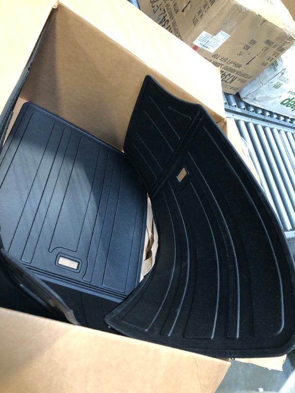 Photo 4 of Bomely Fit 2020-2023 Tesla Model Y Back Seat Protector Backrest Cover Trunk Mats Cargo Liners All Weather TPE Mats Tesla Model Y Accessories (Rear Trunk Seat Back Mats)