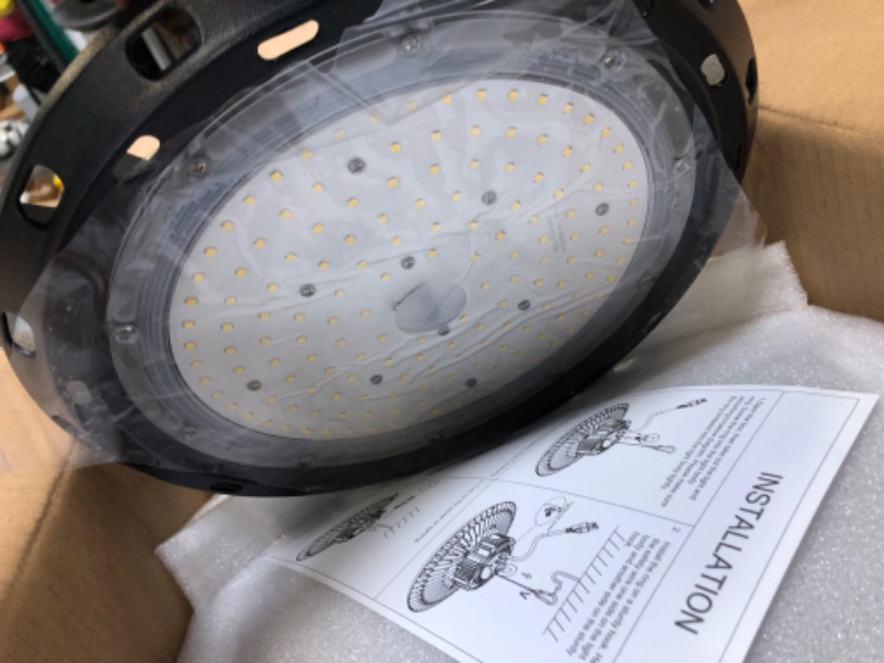 Photo 1 of 100W UFO LED High Bay Light 15000lm 5000K IP65 UL Approved 6' Cable with US Plug Alternative to 400W MH/HPS widely Used for Warehouse Shop Workshop Industrial Factory 100w-Non Dimmable