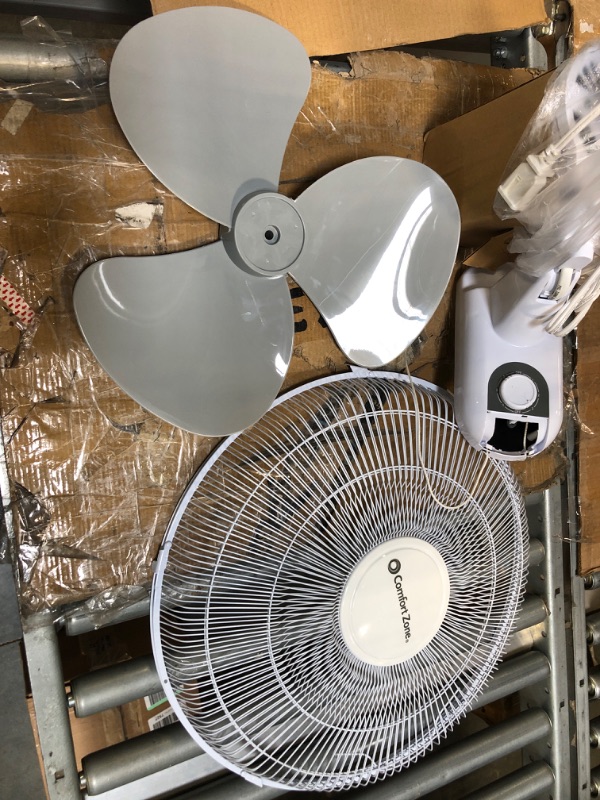 Photo 3 of 
Comfort Zone CZ16W 16” 3-Speed Oscillating Wall-Mount Fan with Adjustable Tilt, Metal 